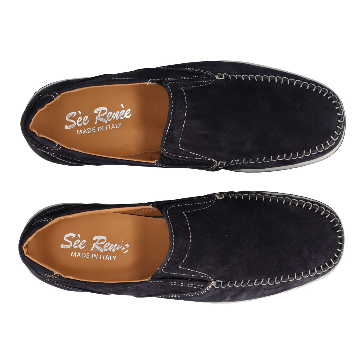 Mocassino Uomo Blu Scamosciato