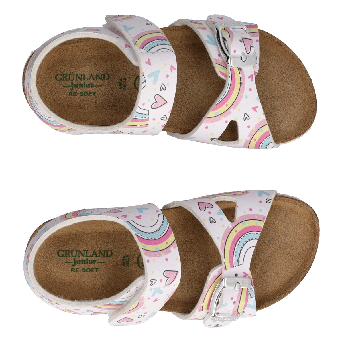 AFRE Sandali Bambina Bianchi e Arcobaleni