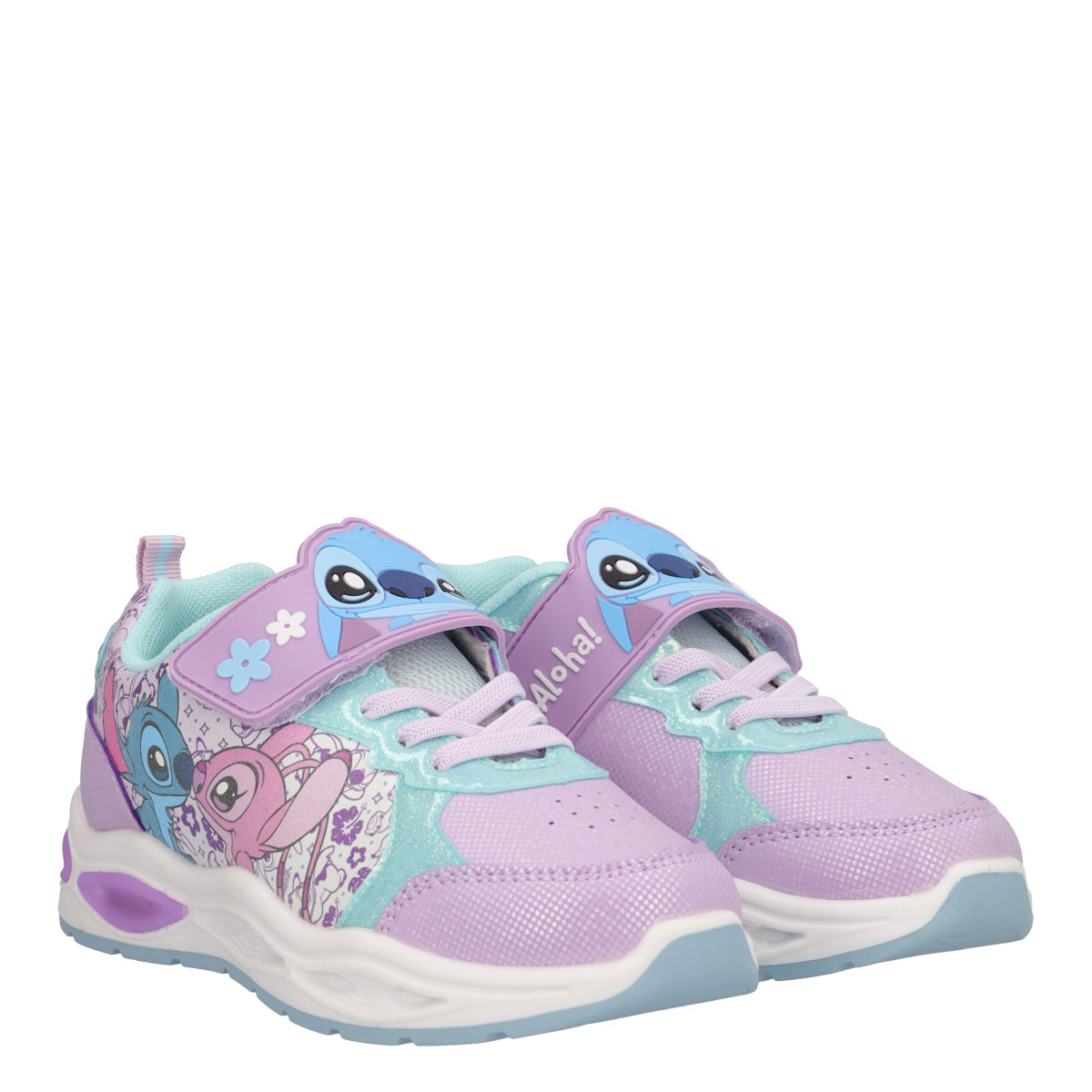 Sneakers Bambina Stitch Lilla con Luci