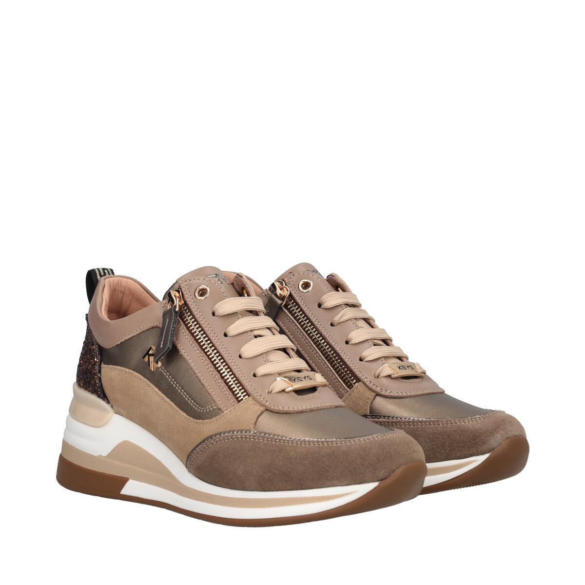 Sneakers Donna Taupe e Bronzo