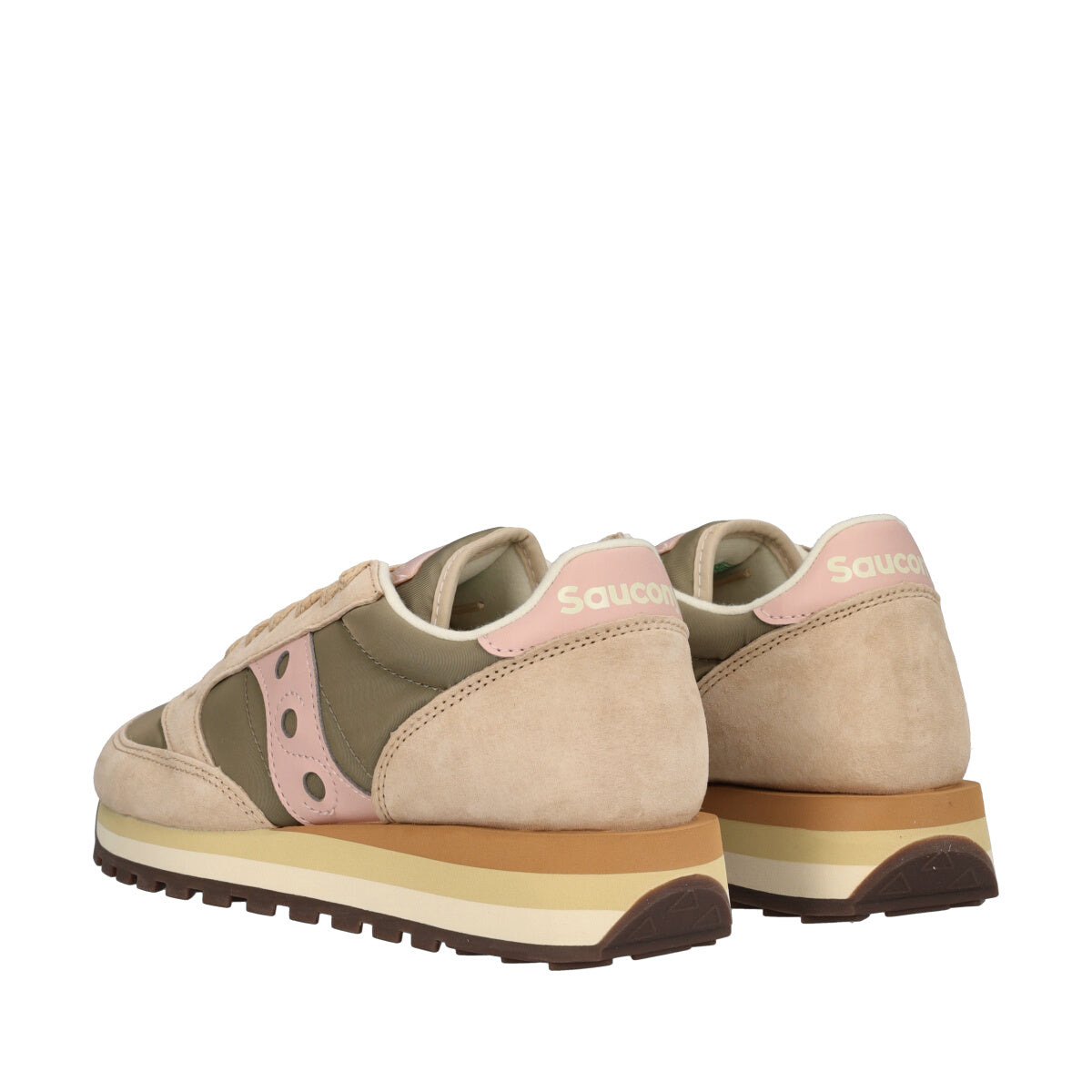 JAZZ TRIPLE Sneakers Donna Beige, Verdi e Rosa