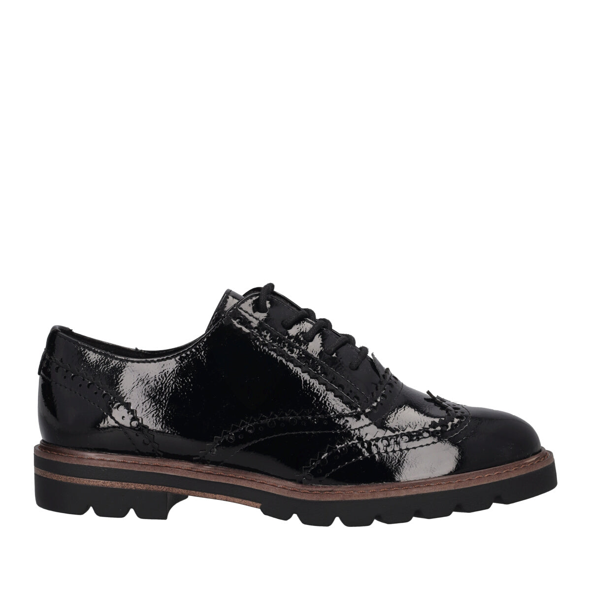 Francesina a Carro armato in Vernice Nera