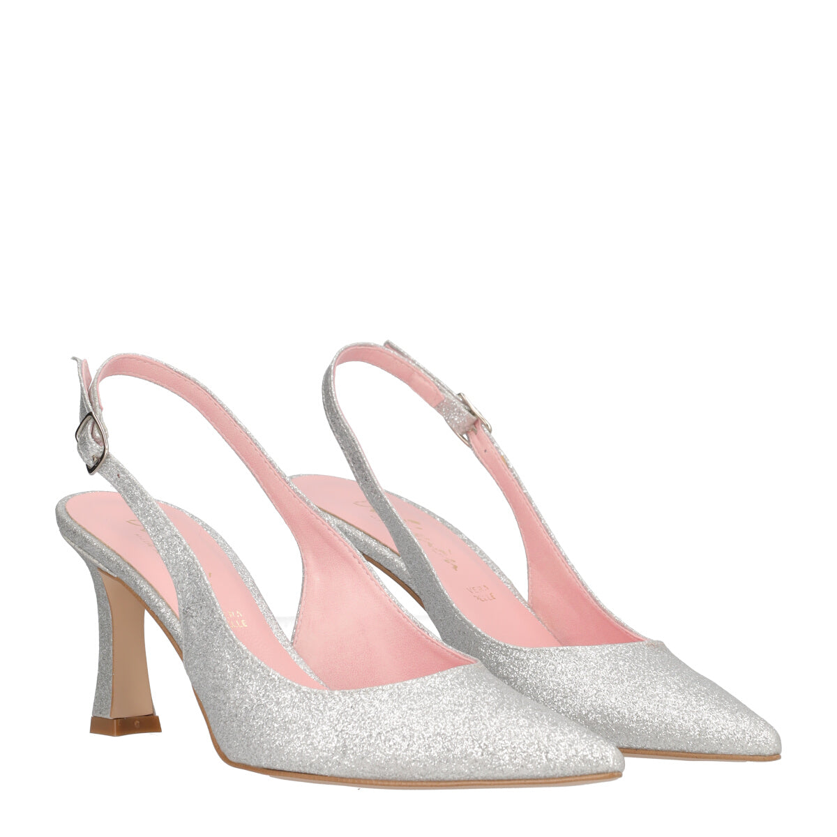 Slingback argento glitter