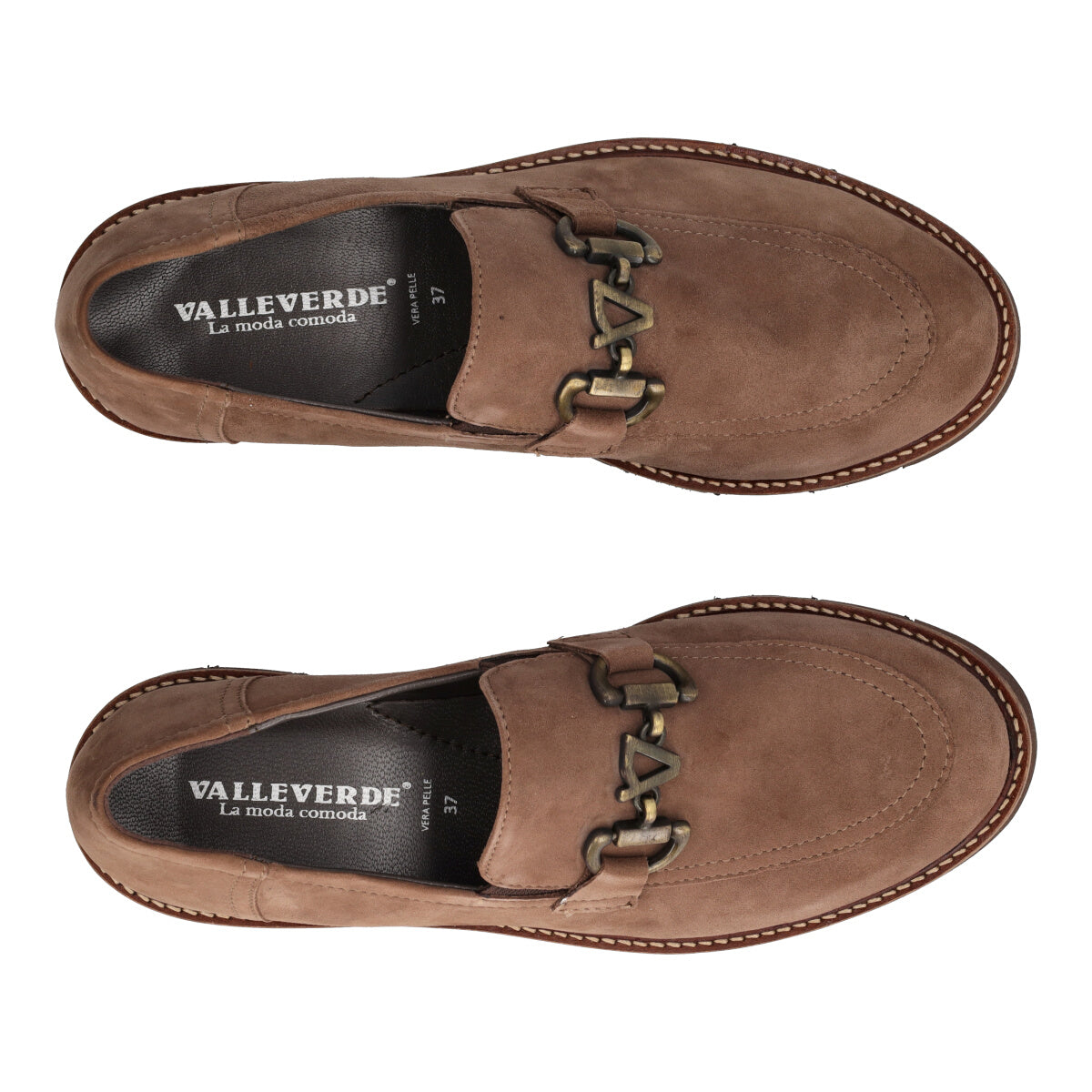 Mocassini Donna Taupe in Pelle