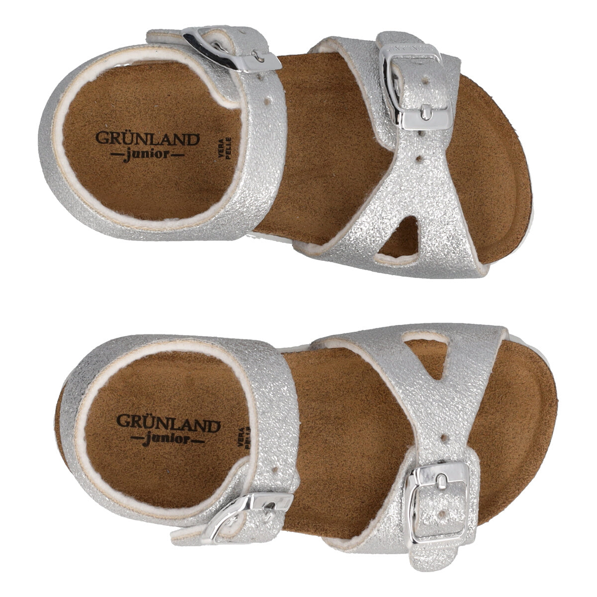 ARIA Sandali Bambina Argento Glitter