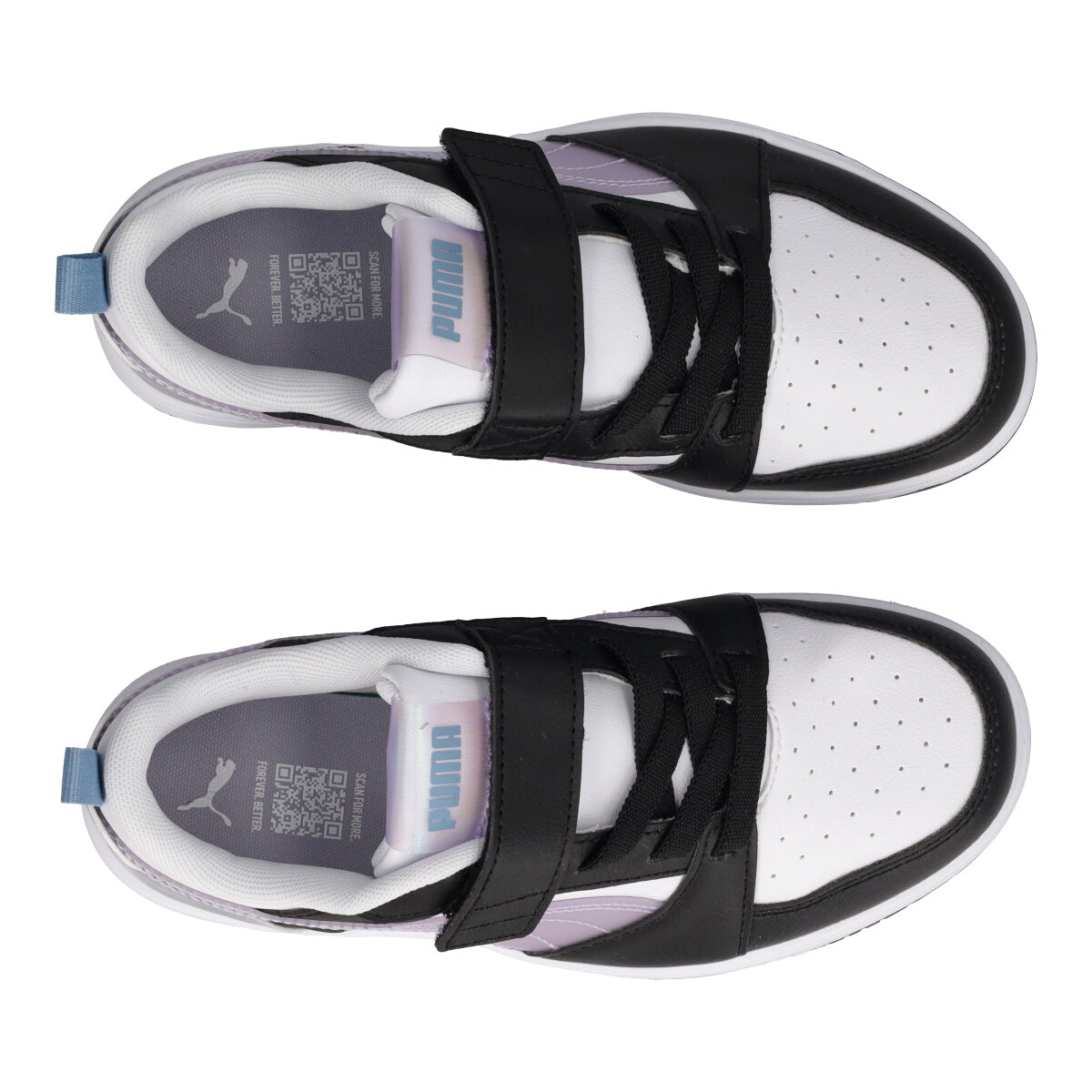 REBOUND V6 LO Sneakers Junior Lilla Metallizzato, Bianche e Nere