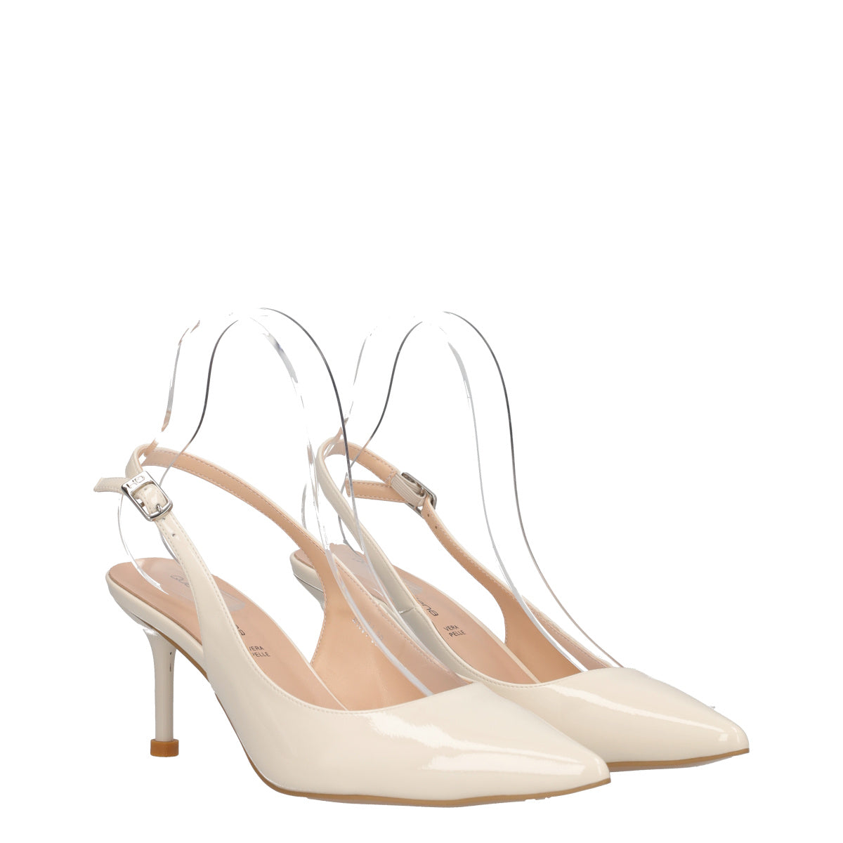 Slingback Donna Beige in Vernice