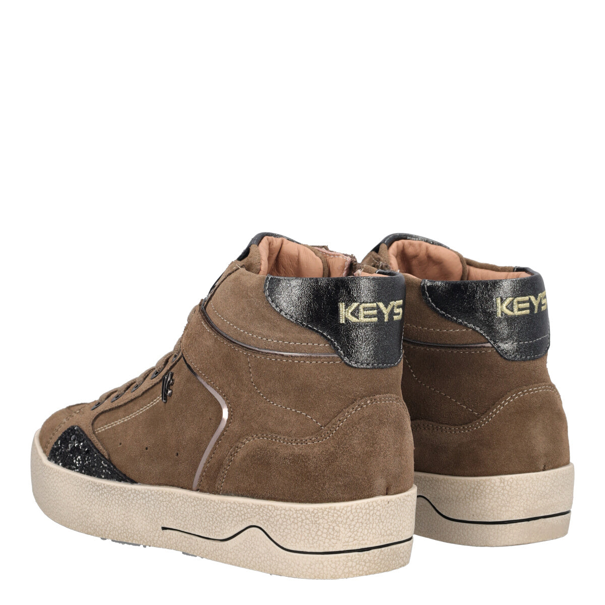 Sneakers Alta Donna Taupe con Rialzo interno