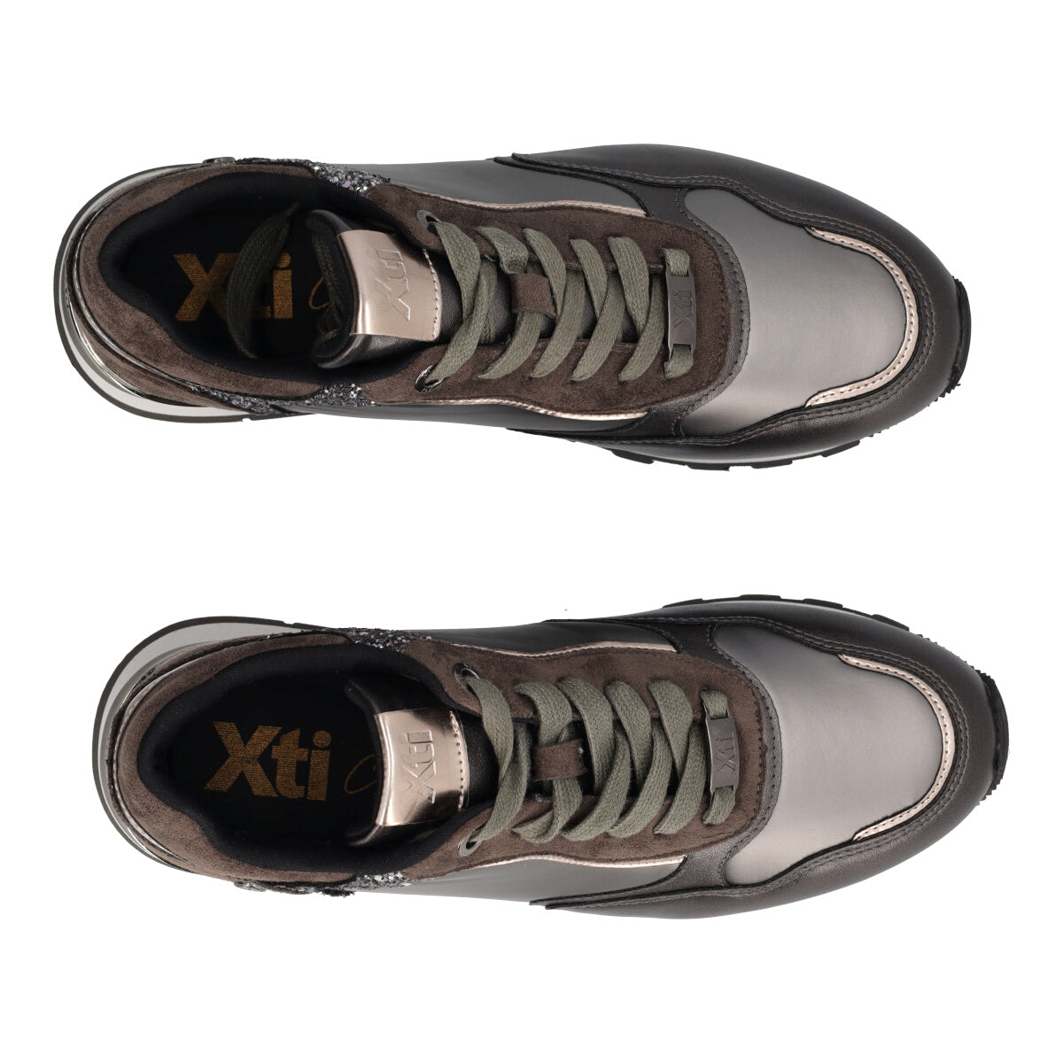 Sneakers Donna Grigio Metallizzato