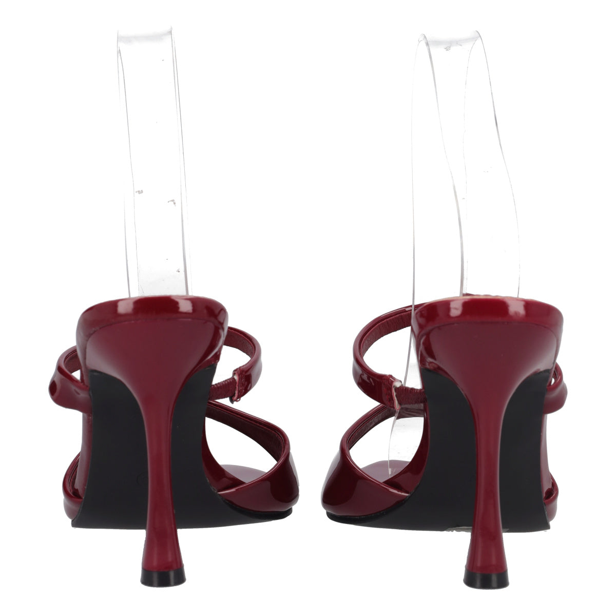 Ciabatte con Tacco Donna Bordeaux in Vernice