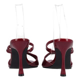 Ciabatte con Tacco Donna Bordeaux in Vernice