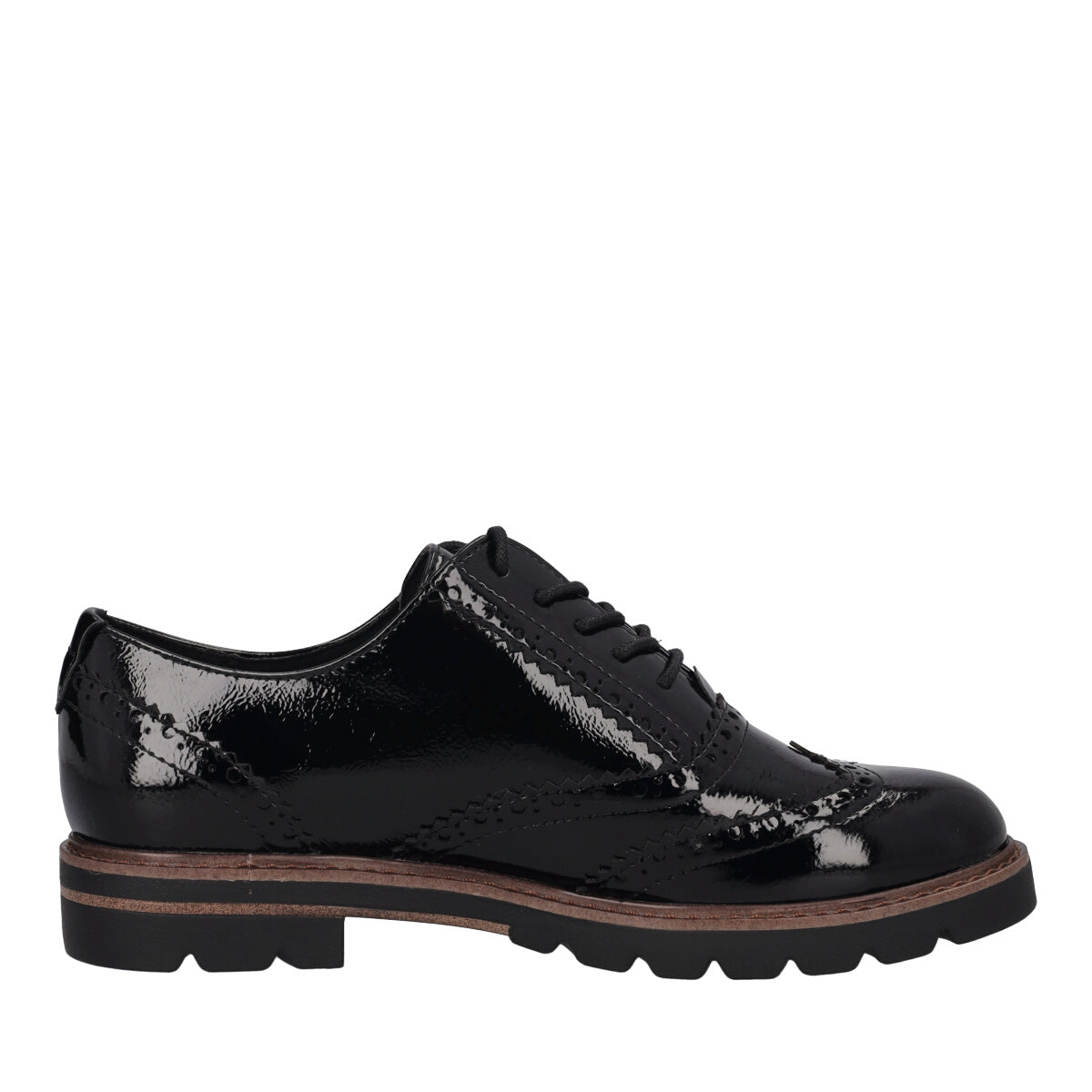 Francesina a Carro armato in Vernice Nera