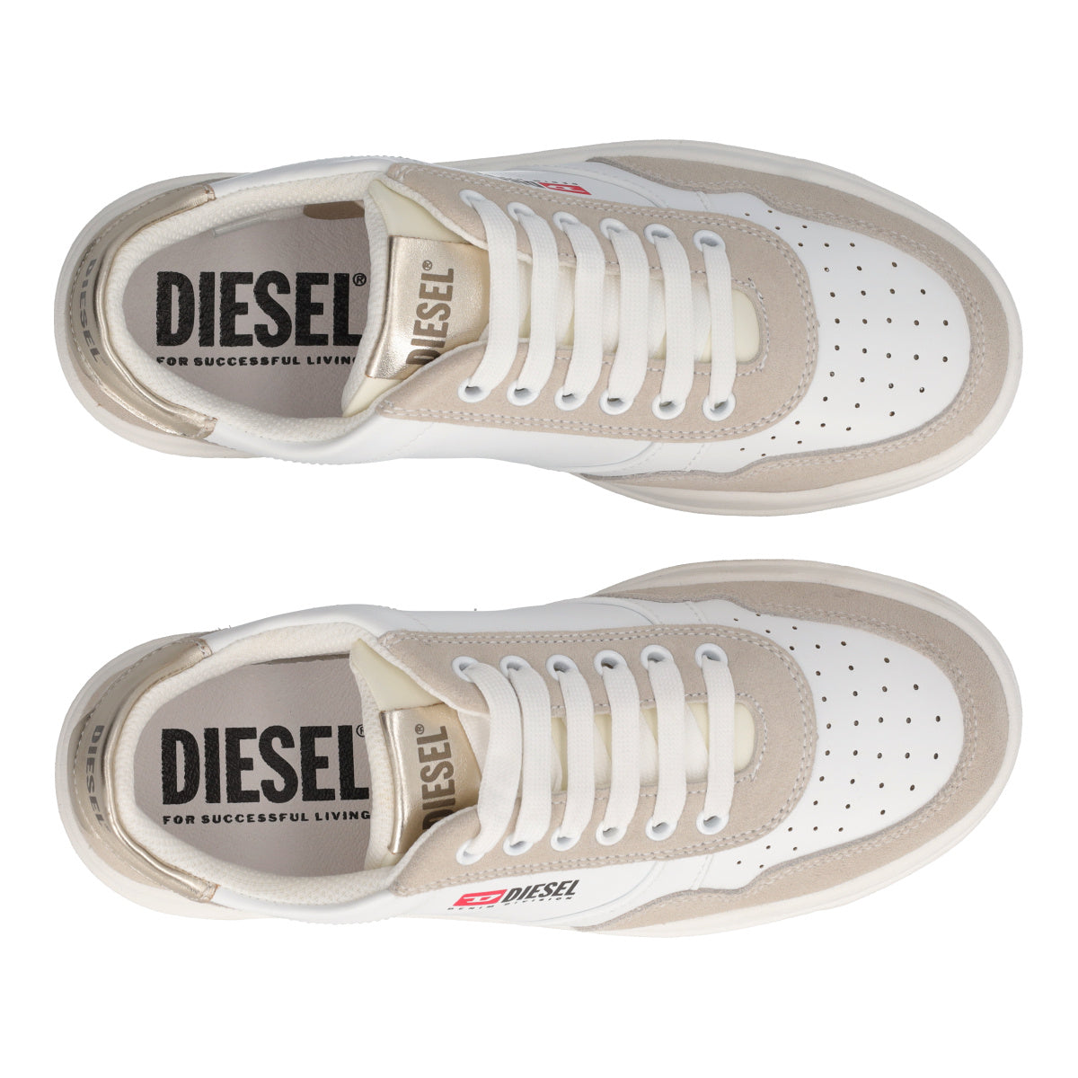 CASCOUN Sneakers Donna Bianche e Oro
