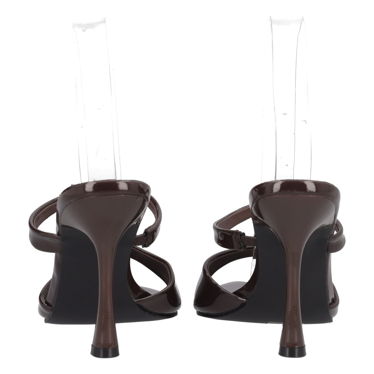 Ciabatte con Tacco Donna Marroni in Vernice