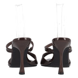 Ciabatte con Tacco Donna Marroni in Vernice