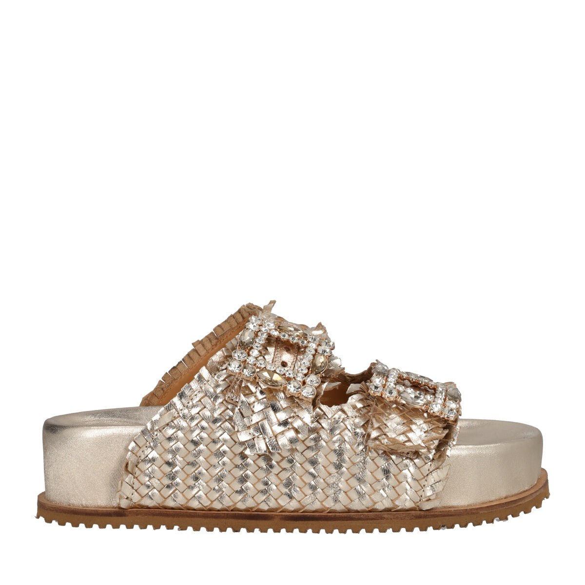 Ciabatte Donna Platino Laminato 40 STUDIO MODE Garibaldina