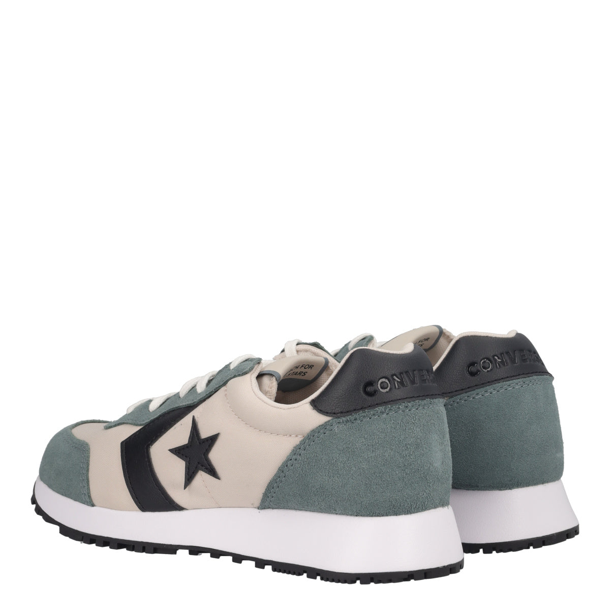 OMEGA TRAINER SUEDE Sneakers Ecru e Verdi