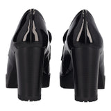 Mocassino con Tacco Donna in Vernice Nera
