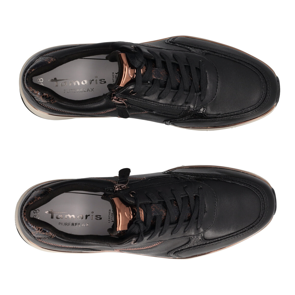 Stringare Sneakers Donna Nere in pelle