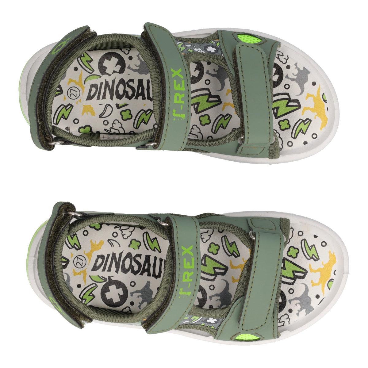 Sandali Bambino Verdi Dinosauri con Luci