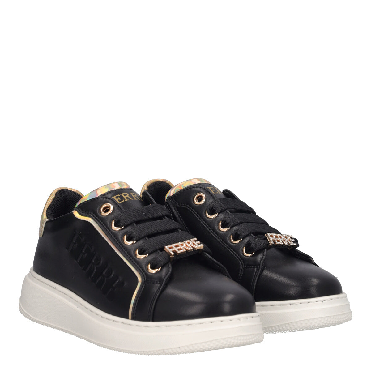 Sneakers Bambina Nere e Oro