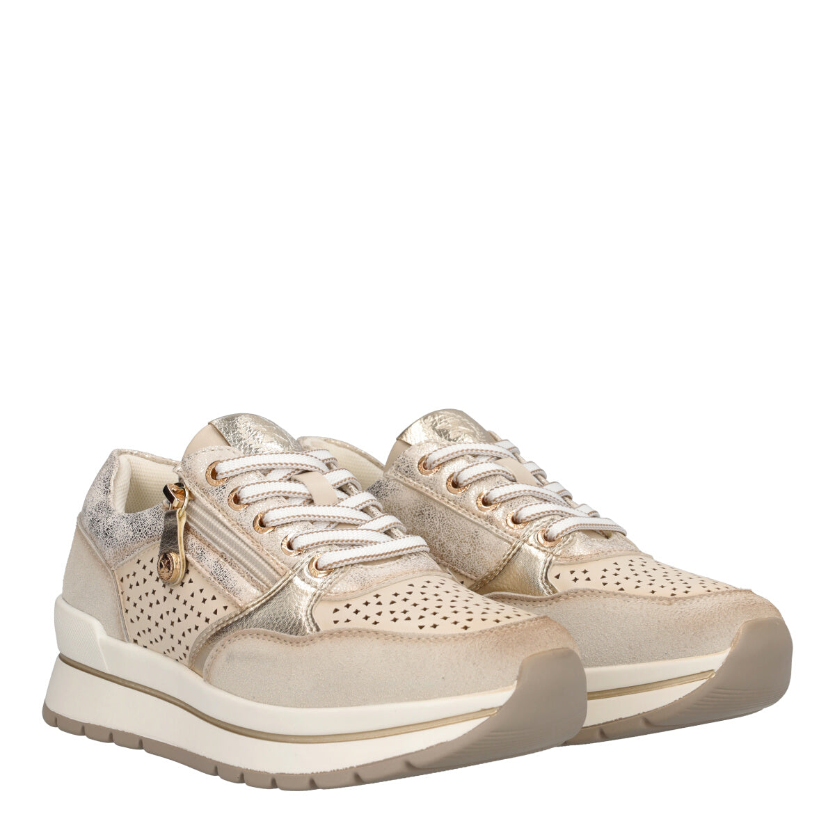 Sneakers Oro con Zip