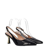 Slingback Donna In Vernice nere e oro