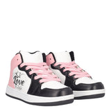 Sneakers Bambina Rosa, Bianche e Nere