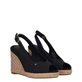 FLAG HIGH WEDGE ESPAD SLINGBAC Zeppe Donna Nere