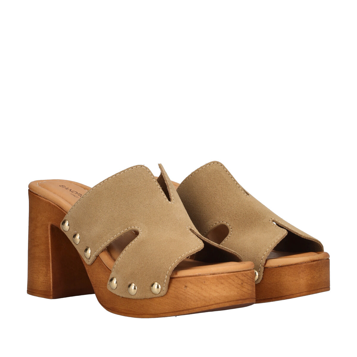 Ciabatte con Tacco Donna Sabbia