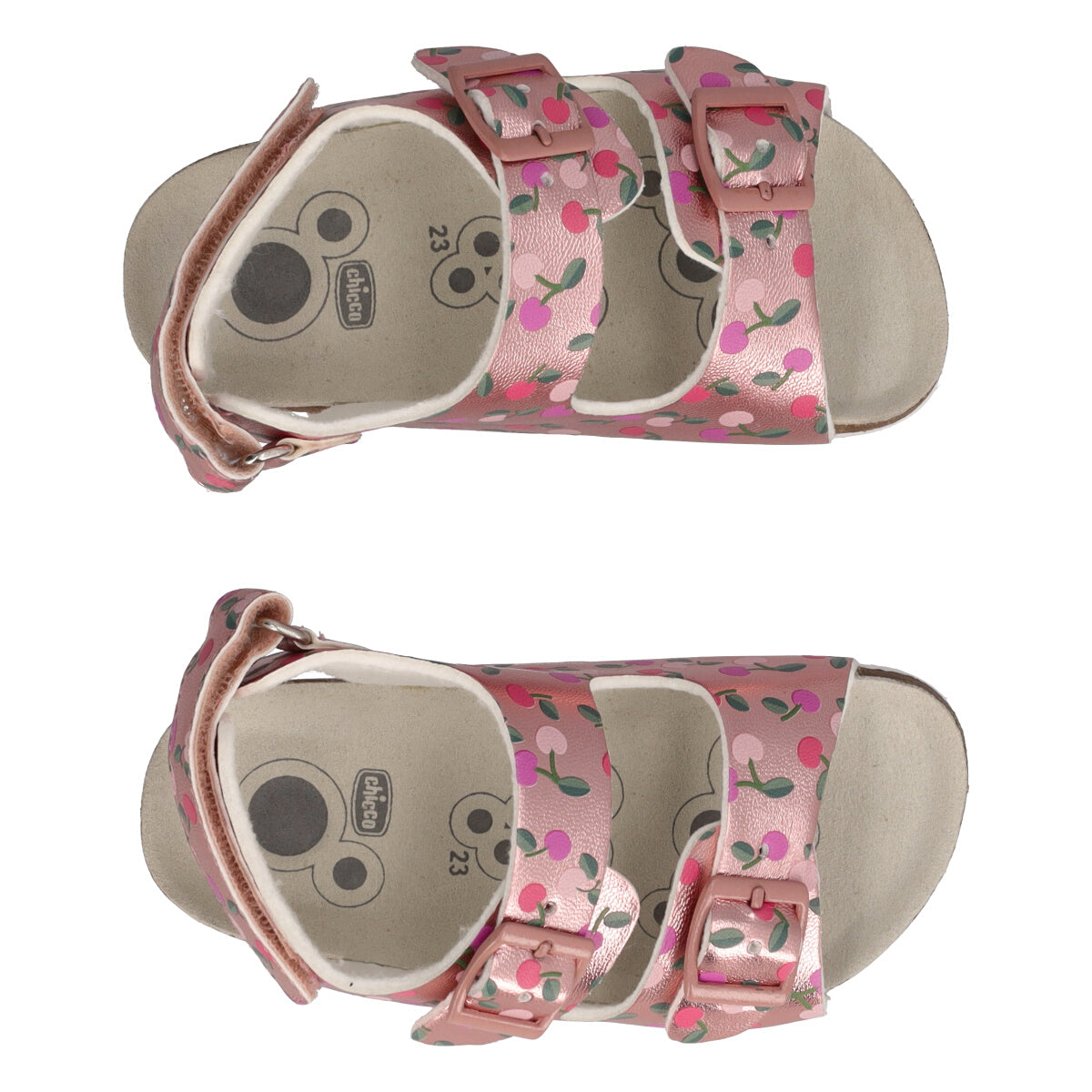 FIABA Sandali Bambina Rosa Metallizzato e Ciliegie