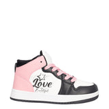 Sneakers Bambina Rosa, Bianche e Nere