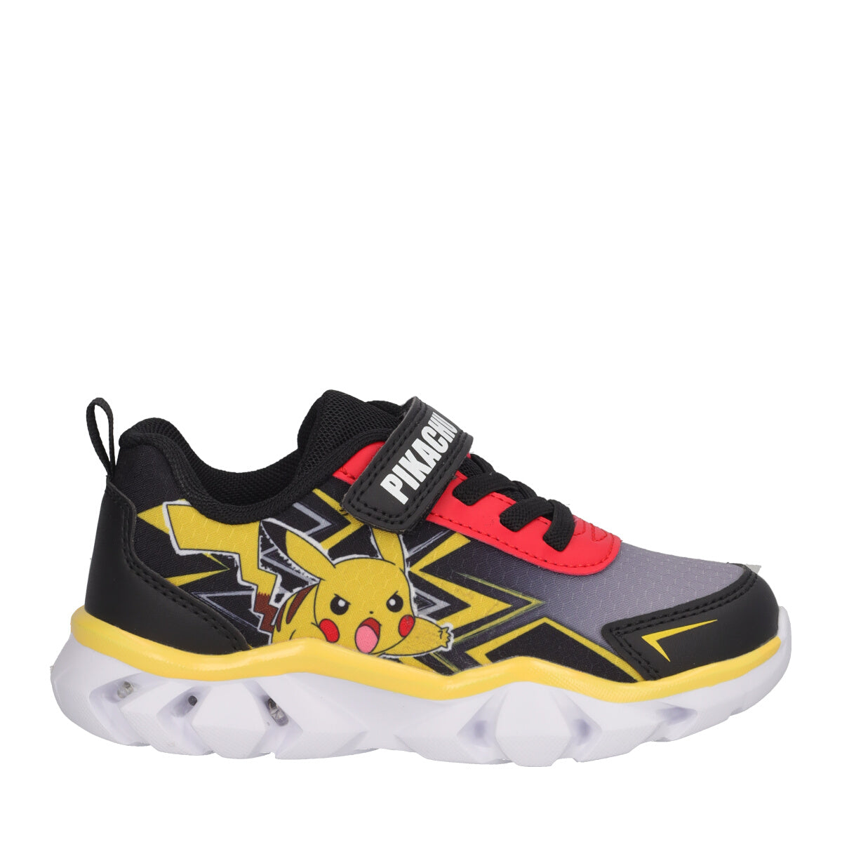Sneakers Bambini Nere, Gialle e Rosse, Pokémon con Luci