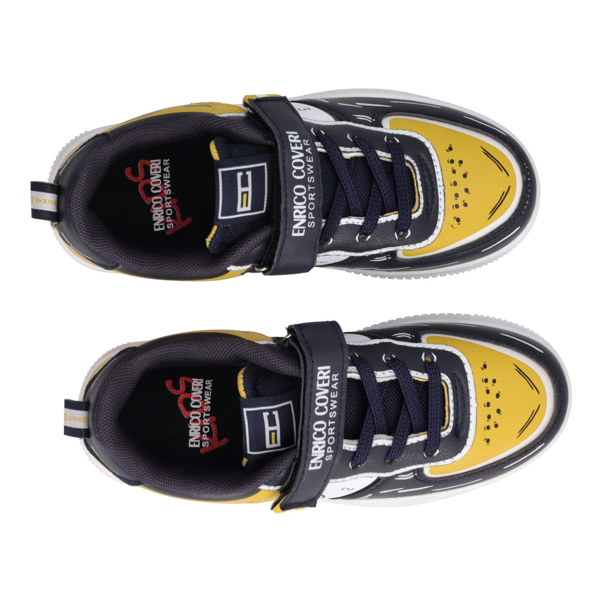 Sneakers Bambini Gialle, Nere e Bianche