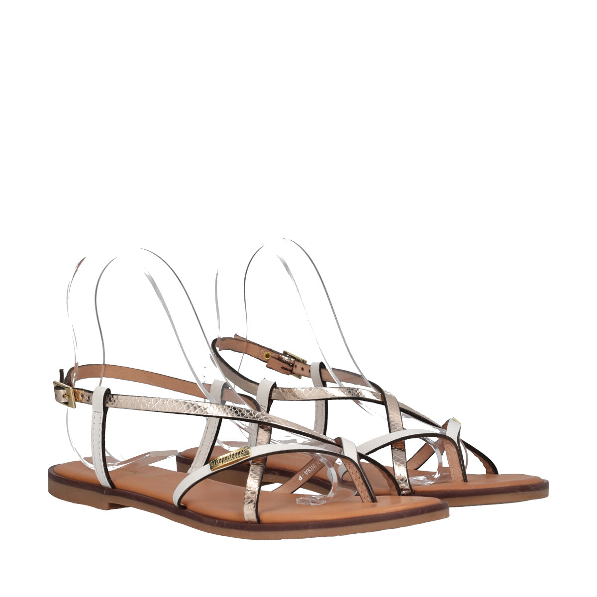 Sandali Infradito Donna Bianchi e Metallizzato