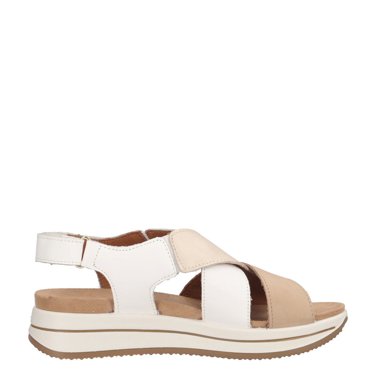 SINDY Sandali Donna Beige e Bianchi