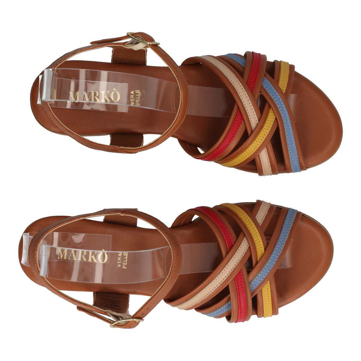 Sandali con Tacco Donna Brandy e Multicolor