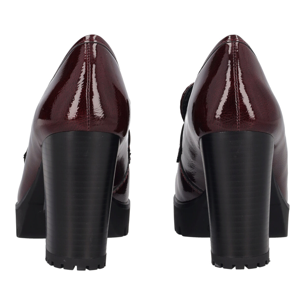 Mocassini con tacco Donna in Vernice Bordeaux