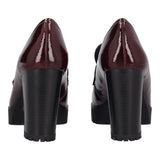 Mocassini con tacco Donna in Vernice Bordeaux