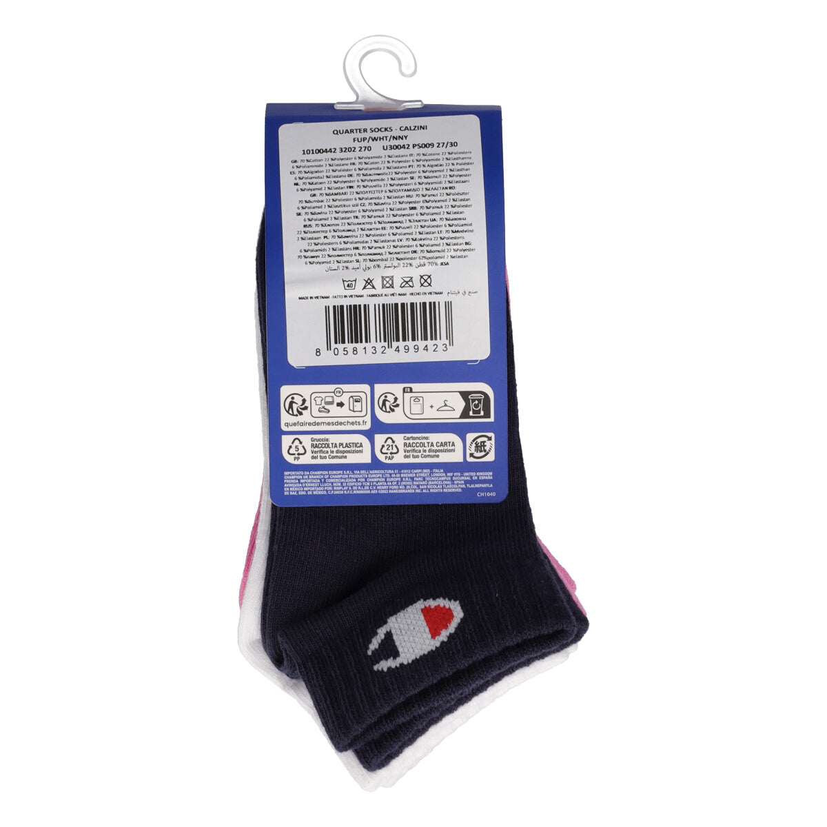 3PK QUARTER SOCKS