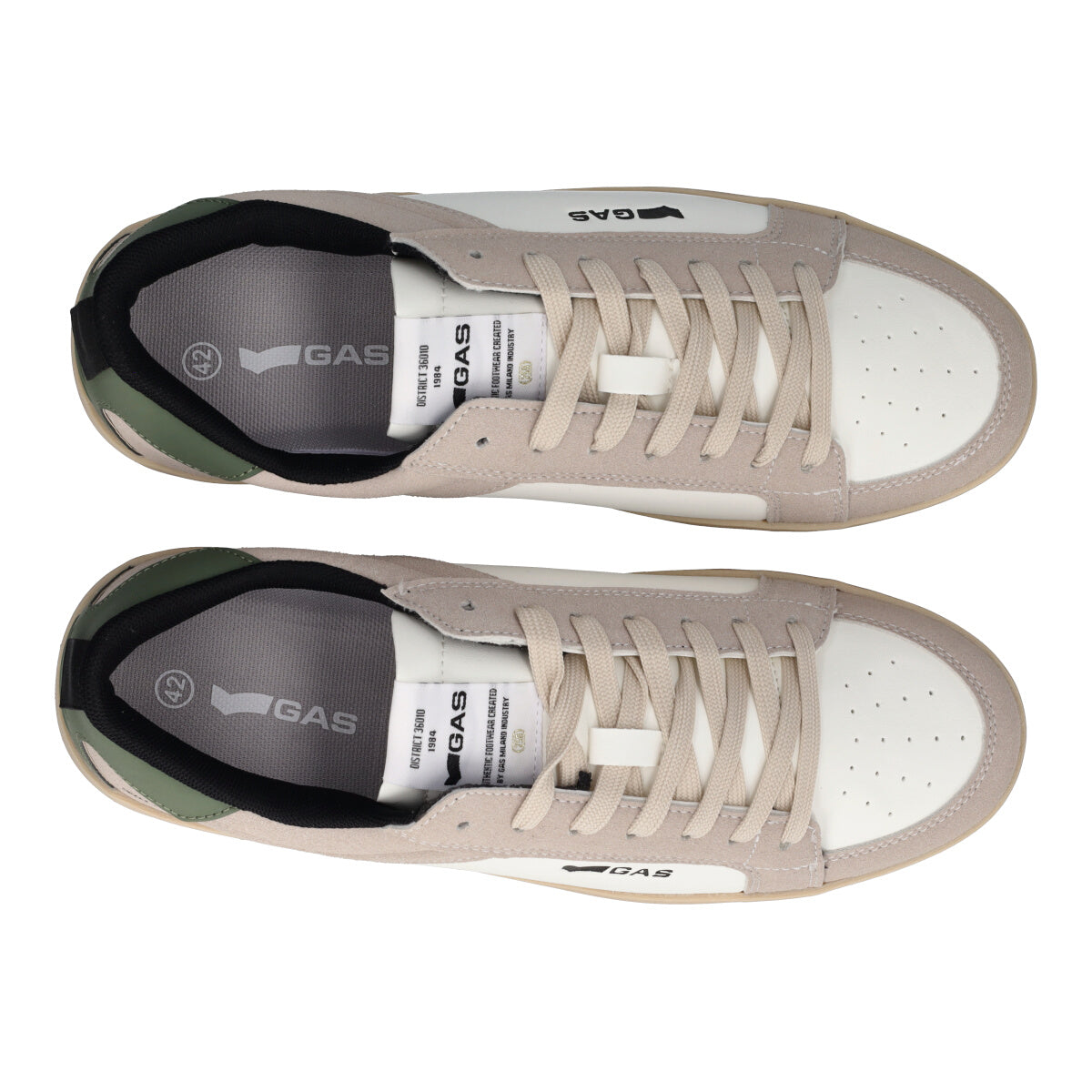 NIKA LTH Sneakers Uomo Bianche, Beige e Verdi