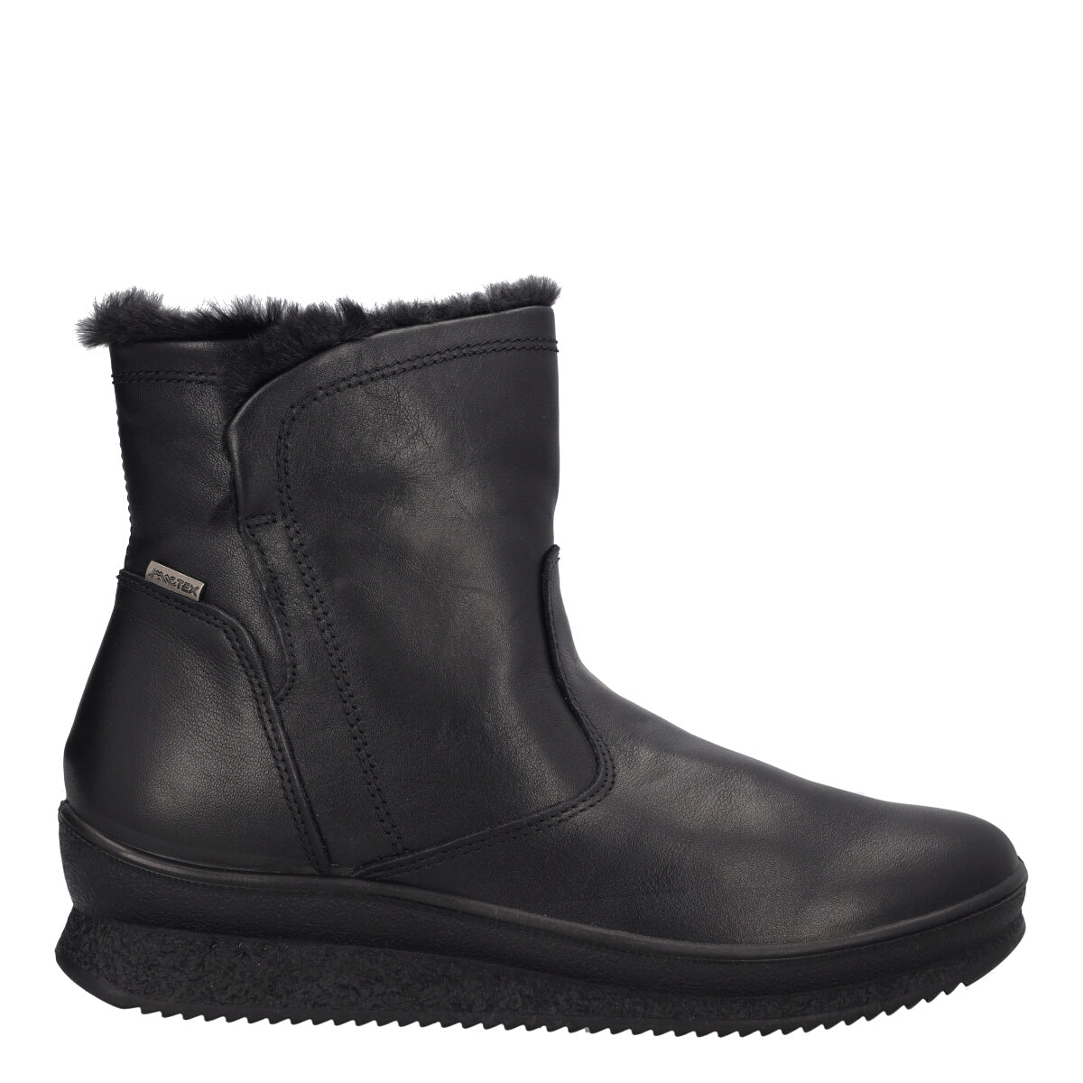 Stivaletti Comfort Donna Neri in Pelle Pianta Larga