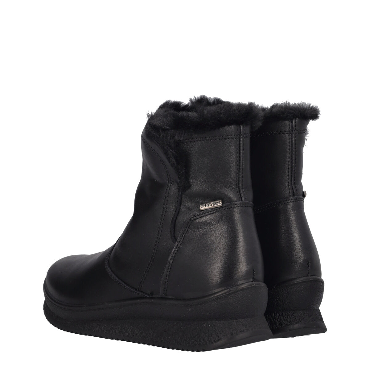 Stivaletti Comfort Donna Neri in Pelle Pianta Larga