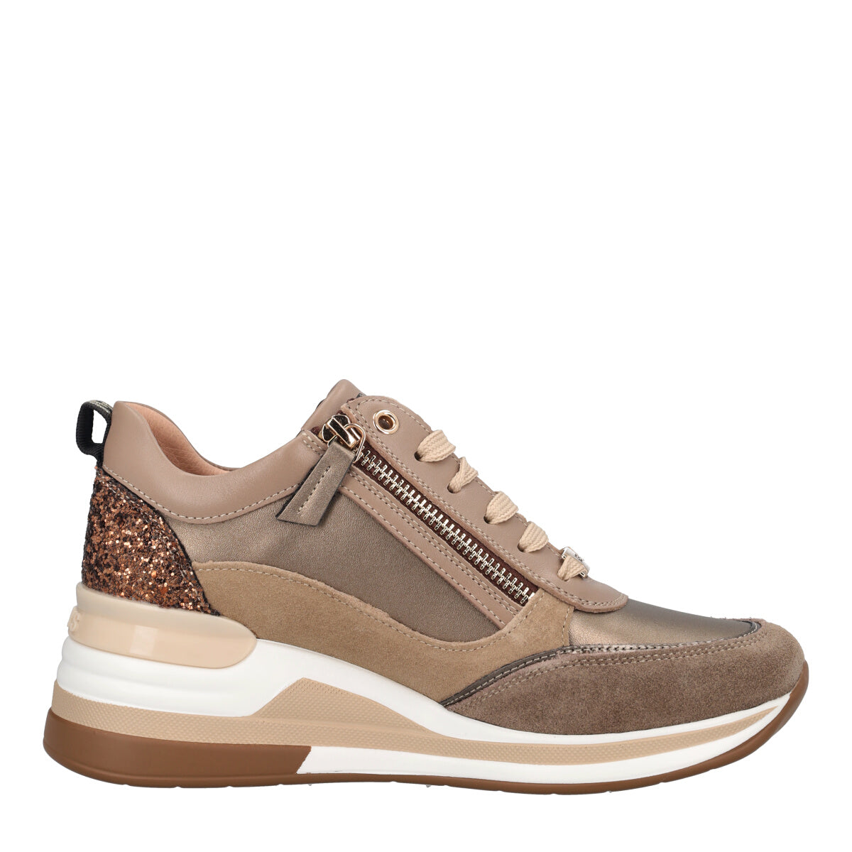Sneakers Donna Taupe e Bronzo
