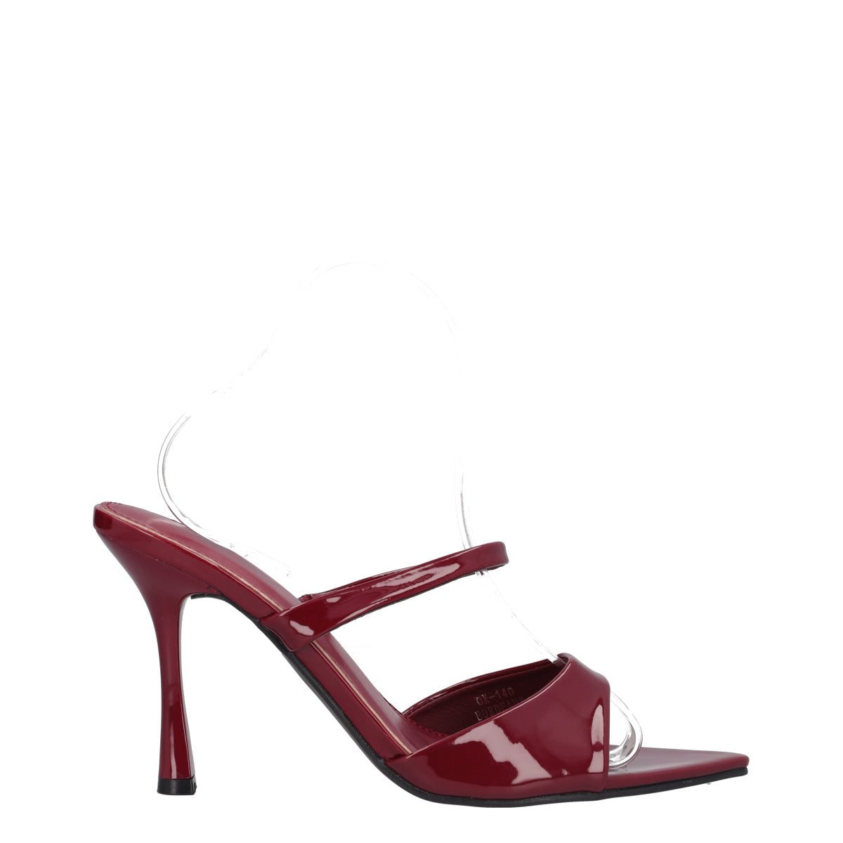 Ciabatte con Tacco Donna Bordeaux in Vernice