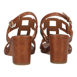 Sandali con Tacco Donna Cognac