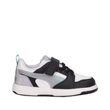 REBOUND V6 LO Sneakers Bambina Lilla Metallizzato, Nere e Bianche