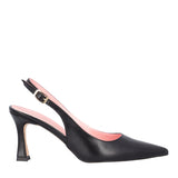 Slingback nera alta 8 cm