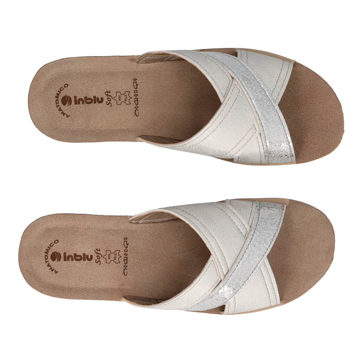 CIABATTE Donna Bianco e Argent