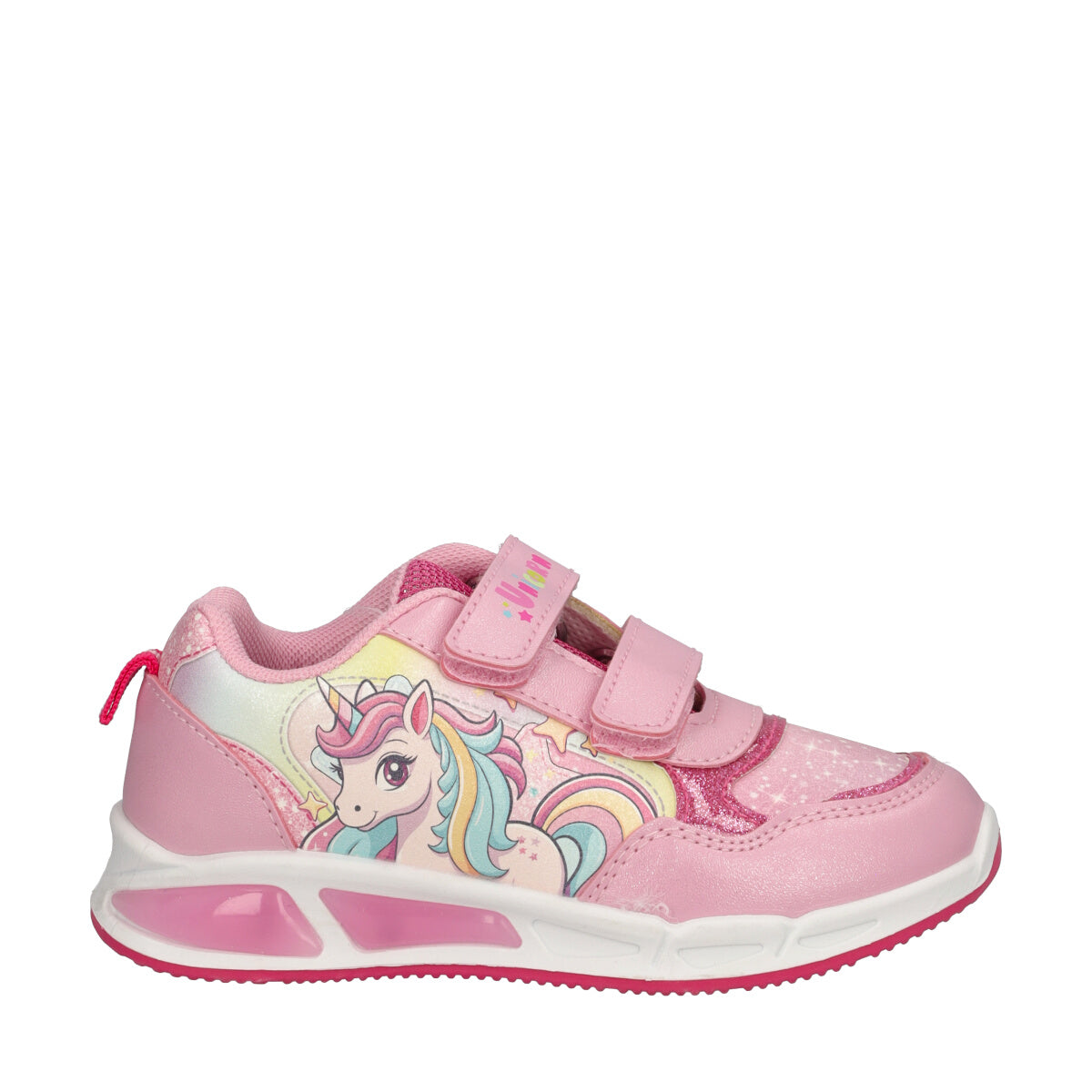 Sneakers Bambina Rosa Unicorn con Luci